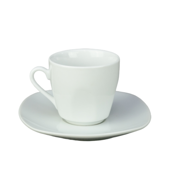 Set 6 Cesti cu Farfurii de Portelan cu o Capacitate de 110 ml - Colectia Cesiro Elegance