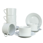 Set 6 Cesti cu Farfurii de Portelan de 220 ml - Colectia Cesiro Prestige