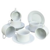 Set 6 Cesti cu Farfurii de Portelan de 220 ml - Colectia Cesiro Prestige
