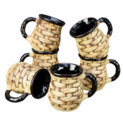 Set 6 cani cu model Rustic, Cesiro