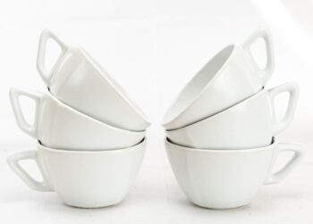 Set 6 cani jumbo pentru casa, Ø 13 cm, 400 ml, Alb Mat