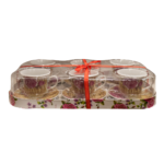 Set 6 cești cu farfurioară, model trandafir roz, 220 ml