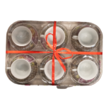 Set 6 cești cu farfurioară, model trandafir roz interior galben, 220 ml