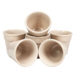Set 6 pahare de 90 ml cu model Crem Luminos, Cesiro