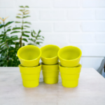 Set 6 pahare de 90 ml cu model Verde Neon, Cesiro
