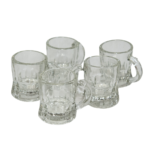 Set 6 pahare sticlă transparente pentru vișinată, cu toartă, 25 ml