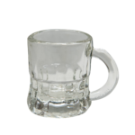 Set 6 pahare sticlă transparente pentru vișinată, cu toartă, 25 ml
