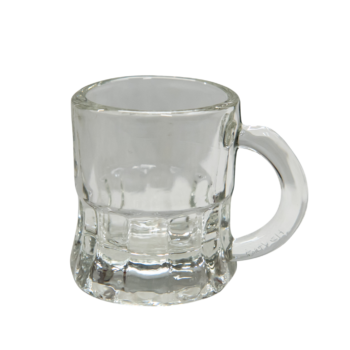Set 6 pahare sticlă transparente pentru vișinată, cu toartă, 25 ml