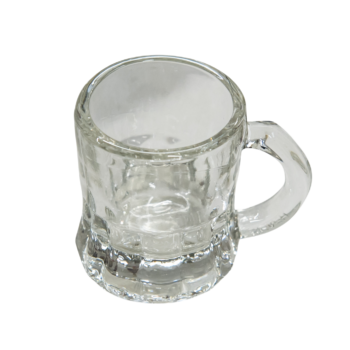Set 6 pahare sticlă transparente pentru vișinată, cu toartă, 25 ml