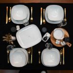 Set farfurii 12 piese, pentru 4 persoane, Ice, Cesiro, Portelan, Alb