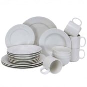 Set farfurii 20 piese, pentru 4 persoane, North Pole, Cesiro, Portelan, Alb