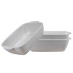 Set 3 vase termorezistente 22x16x7 cm, Alb