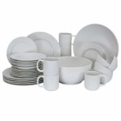 Set farfurii 32 piese, pentru 6 persoane, North Pole, Cesiro, Portelan, Alb