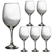 Set 6 pahare de 580 ml cu picior din sticla, Cesiro