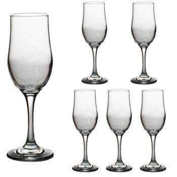 Set 6 pahare cu picior din sticla de 190 ml, Cesiro