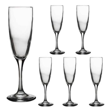Set 6 pahare cu picior din sticla de 195 ml, Cesiro