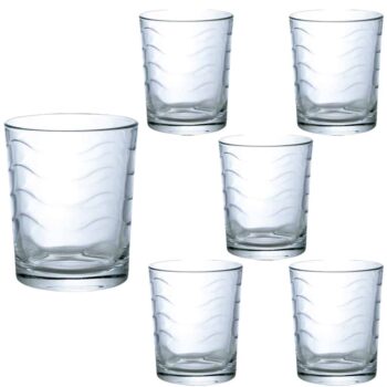 Set 6 pahare din sticla cu model de 155 ml Cesiro