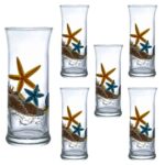 Set 6 pahare din sticla decorate de 290 ml, Cesiro