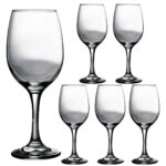 Set 6 pahare cu picior din sticla de 365 ml, Cesiro