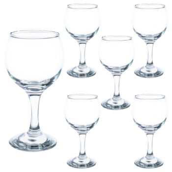 Set 6 pahare cu picior din sticla de 210 ml, Cesiro Set 6 pahare cu picior din sticla de 210 ml, Cesiro