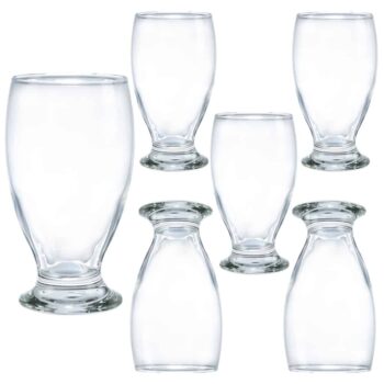 Set 6 pahare cu picior mic din sticla de 280 ml, Cesiro