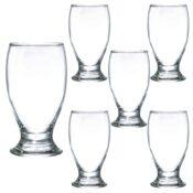 Set 6 pahare de 240 ml din sticla cu picior mic, Cesiro