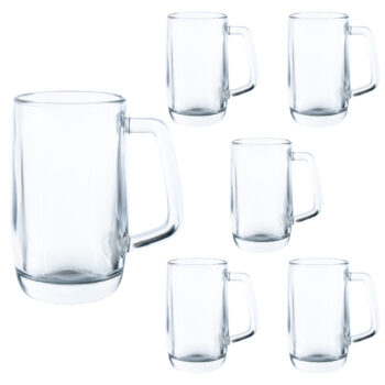 Set 6 halbe de bere 400 ml, Transparent