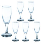 Set 6 pahare de 115 ml cu picior din sticla, Cesiro
