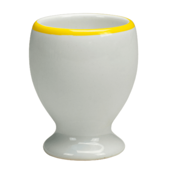 Suport de ou cu model Alb/Galben, 6 cm inaltime Suport de ou cu model Alb/Galben, 6 cm inaltime