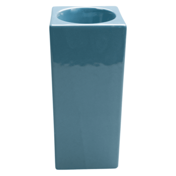 Suport de lumânare, Ceramica, 20 cm, Albastru Indigo