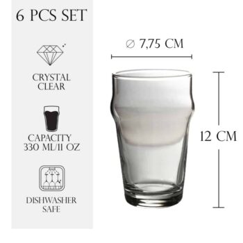 Set 6 pahare din sticla de 330 ml, Cesiro