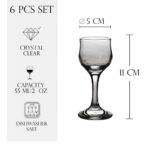 Set 6 pahare cu picior din sticla de 55 ml, Cesiro
