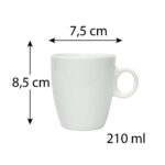 Set 6 căni Albe Lucioase, 210 ml