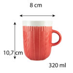 Set 6 cani crosetate Rosii, 320 ml