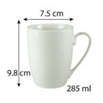 Set 6 cani elegante Alb lucios, 285 ml