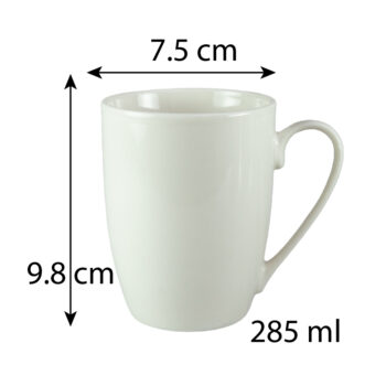 Set 6 cani elegante Alb lucios, 285 ml