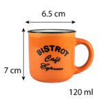 Set 6 cani Bistrot Portocalii, 120 ml
