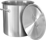 Oala profesionala din inox, cu manere nituite, capac din inox, compatibila cu plita cu inductie, 50 l, Grunberg GR2750