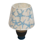 Veioză model ocean, abajur decorat cu stele de mare, 37x25 cm