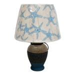 Veioză model ocean, abajur decorat cu stele de mare, 37x25 cm