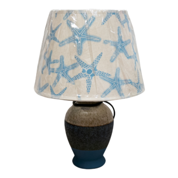 Veioză model ocean, abajur decorat cu stele de mare, 37x25 cm