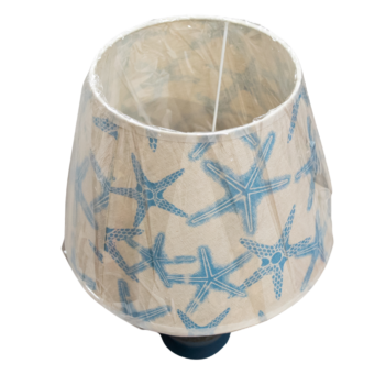 Veioză model ocean, abajur decorat cu stele de mare, 37x25 cm