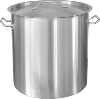 Oala profesionala din inox, cu manere nituite, capac din inox, compatibila cu plita cu inductie, 50 l, Grunberg GR2750