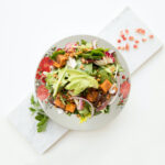 Set 6 farfurii adanci 20 cm x 280 ml, pentru 6 persoane, Ivoire cu trandafir rosu