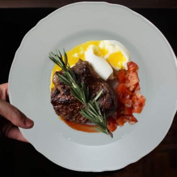 Set farfurii 24 piese, pentru 6 persoane, Iceberg, Cesiro, Portelan Alb