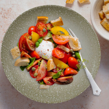 Set farfurii 12 piese, pentru 4 persoane, Silver, Cesiro, Alb Ivoire lucios cu gri