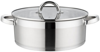 Cratita din inox, cu capac din sticla, 22 cm, 3 l, Grunberg GR4116