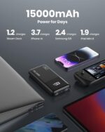 Încărcător portabil INIU, 45 W USB C Power Bank Încărcare rapidă cu 15000 mAh PD QC Baterie externă pentru telefon