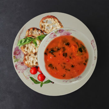 Set farfurii 18 piese, pentru 6 persoane, Cesiro, Ivoire cu orhidee