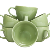 Set 6 cani Verde Pastel, 450 ml